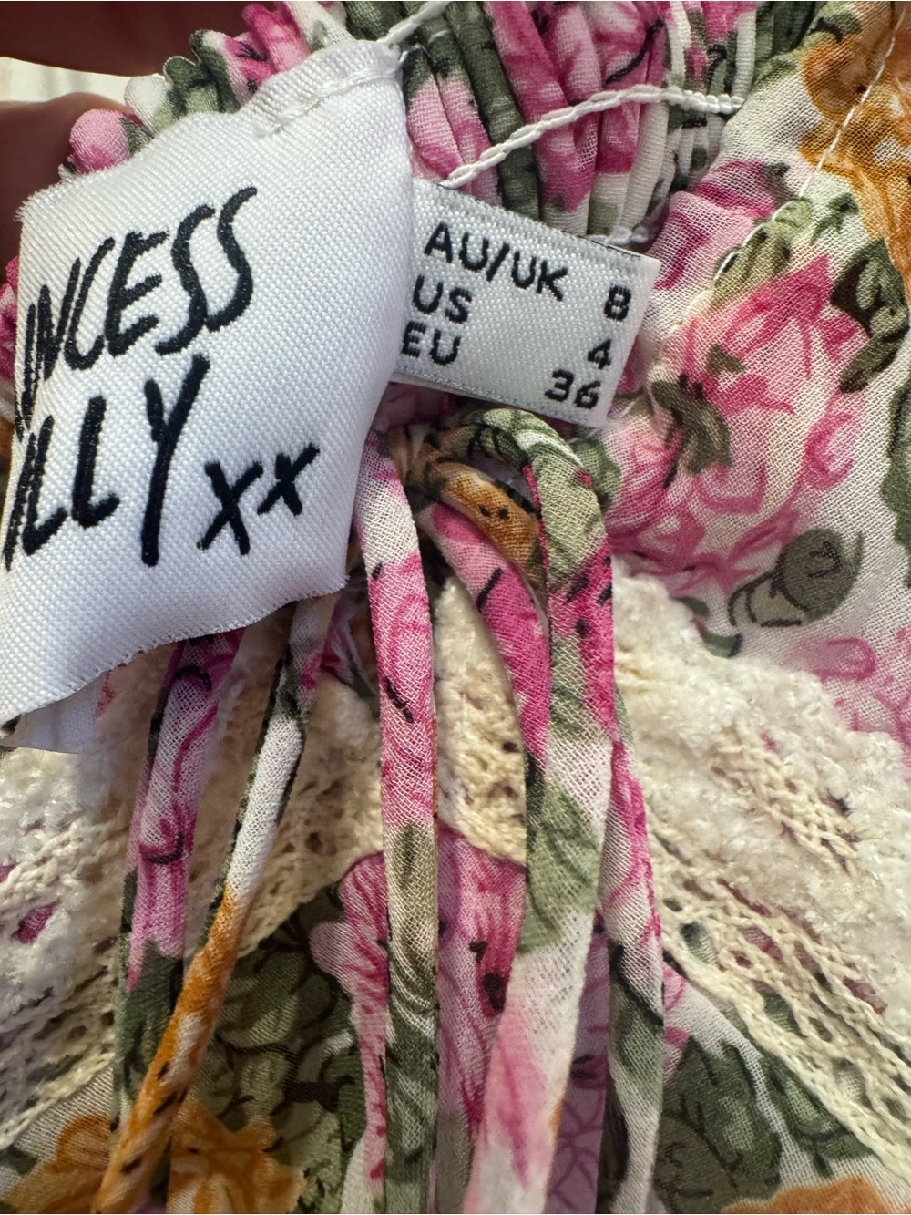 Princess Polly floral Maxi Slip spaghetti strap Dress Lace Trim Sz XS NWOT - Picture 7 of 14